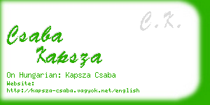 csaba kapsza business card